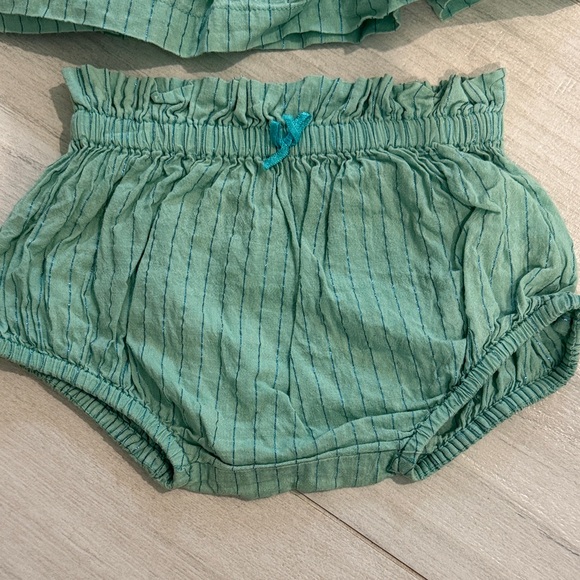 Pink Chicken Teal Striped Ruffle Set - Picture 2 of 5